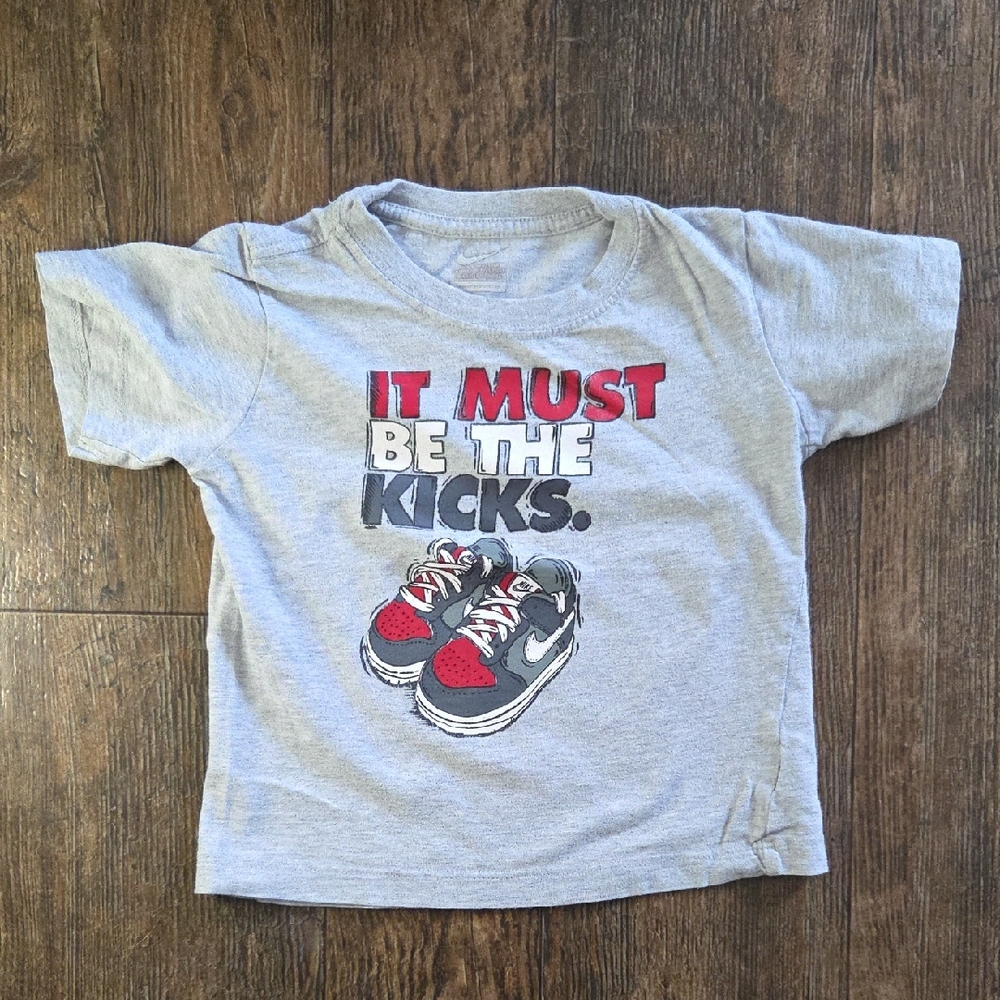 Nike Gray Tee with Red and Black Details